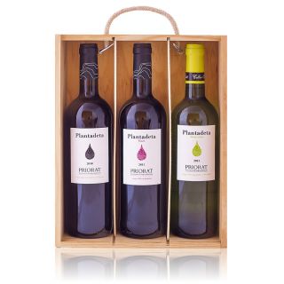 Caja madera 3 bot Plantadeta - Celler Sabaté (DOQ Priorat)