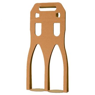 Estuche de transporte expositor 2 bot vino borgoña - Serie Kraft