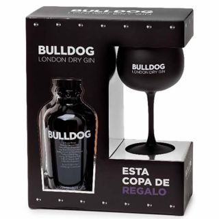Gin Bulldog con copa negra de Regalo